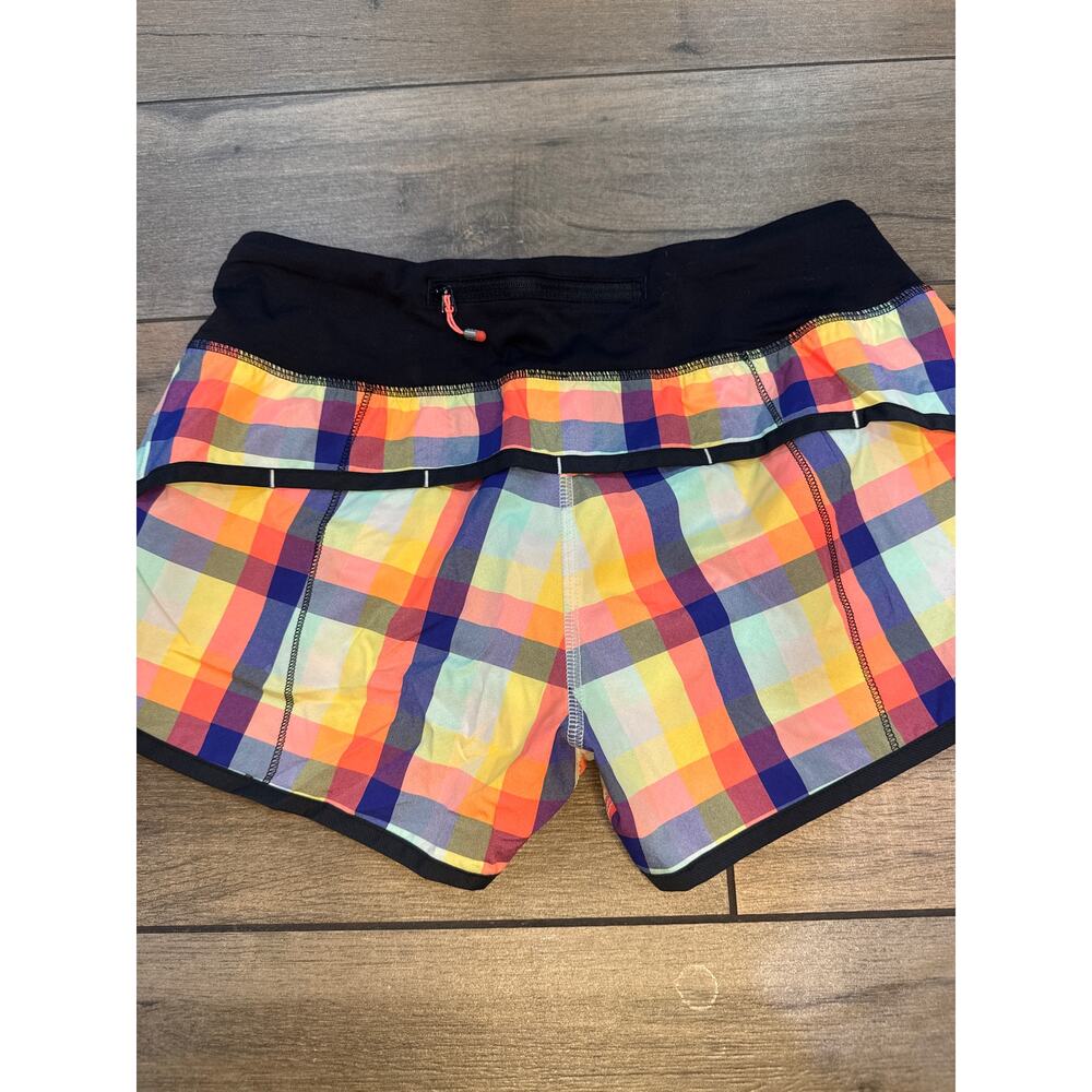 Lululemon SeaWheeze Plaid Speed Shorts Multi Color Check Running Size 4